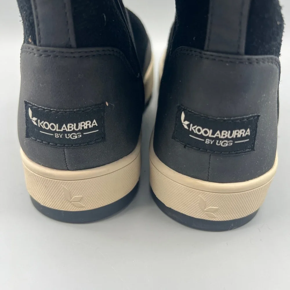 Koolaburra by UGG Women Black Suede Faux Fur Zip Winter Boots‎ 1105889 Size 6